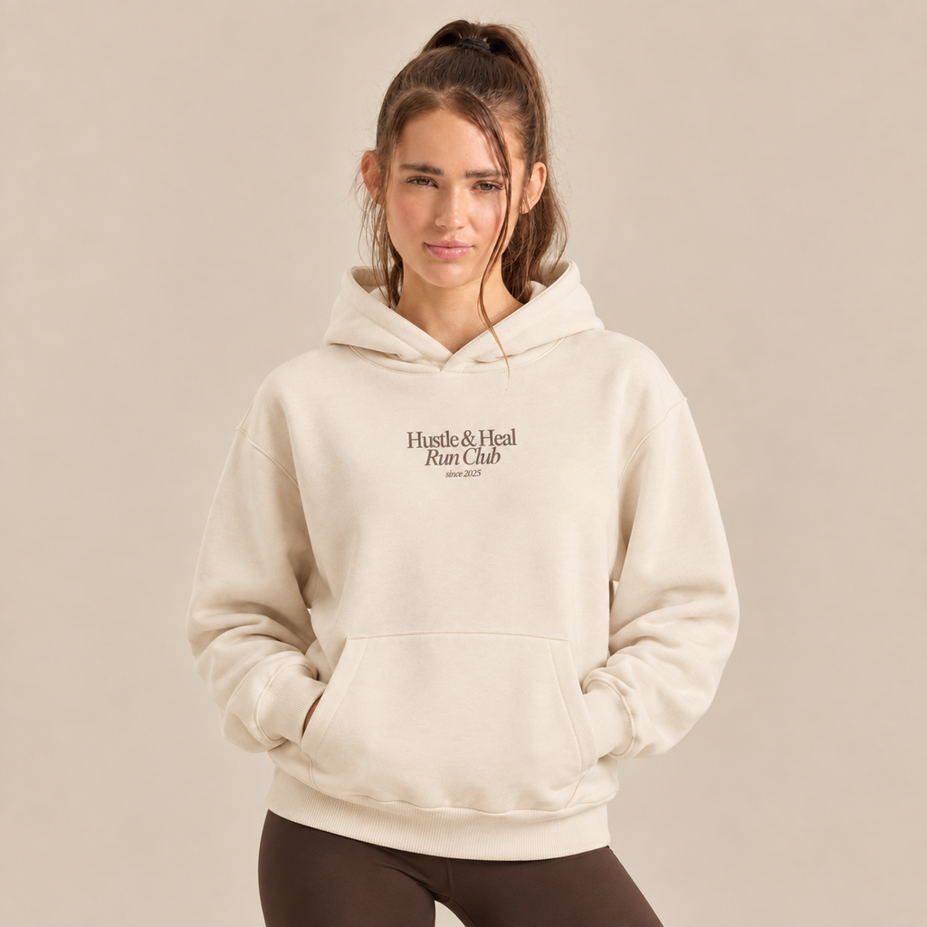Cream Hustle & Heal Run Club Hoodie