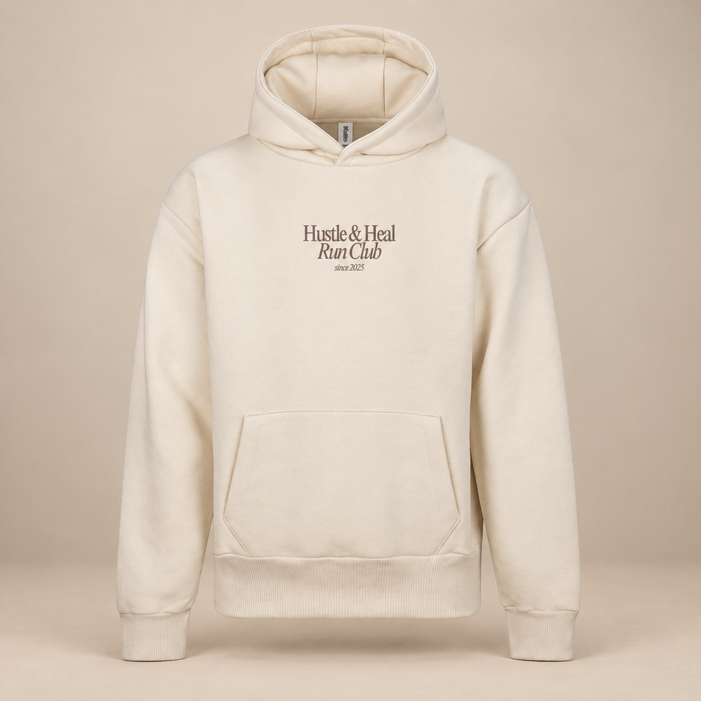 Cream Hustle & Heal Run Club Hoodie