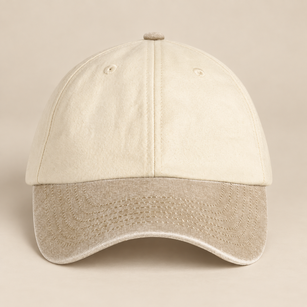 Sand & Cream Contrast Peak Vintage Cap