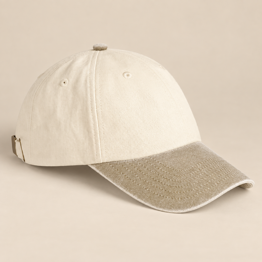 Sand & Cream Contrast Peak Vintage Cap
