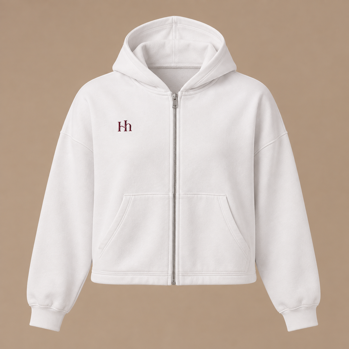 Oversized Cropped Zipped Hoodie