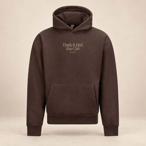 Brown Hustle & Heal Run Club Hoodie