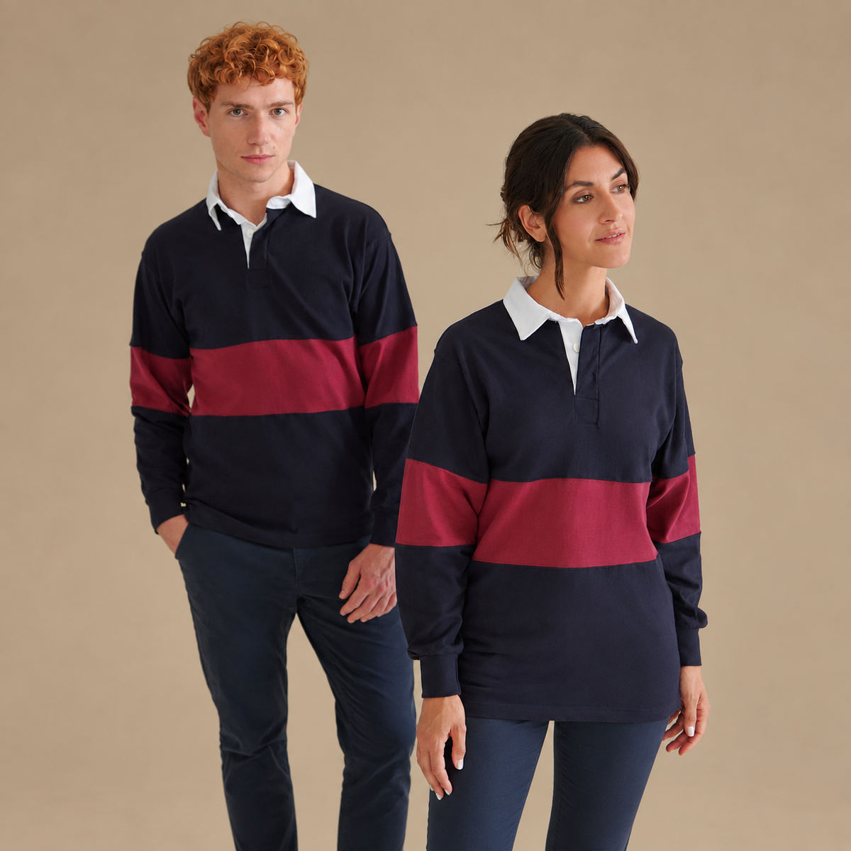 Navy and Burgundy Rugby shirt